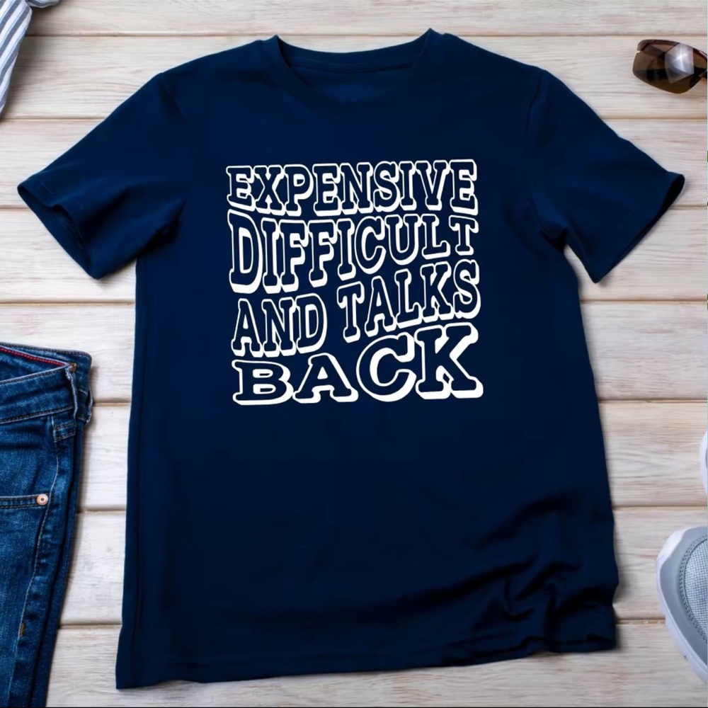 Blue Short Sleeve Tee with Bold Graphic